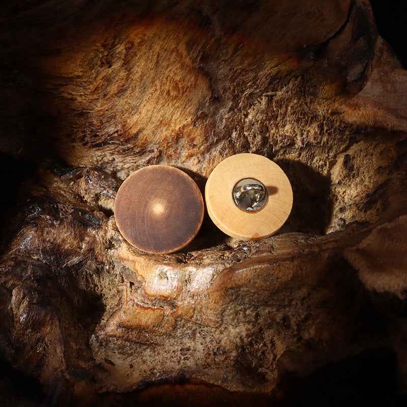 High-Footed Round Vintage Poplar Wood Buttons for Women's Shirts Sweaters 30pcs - Lots of Buttons