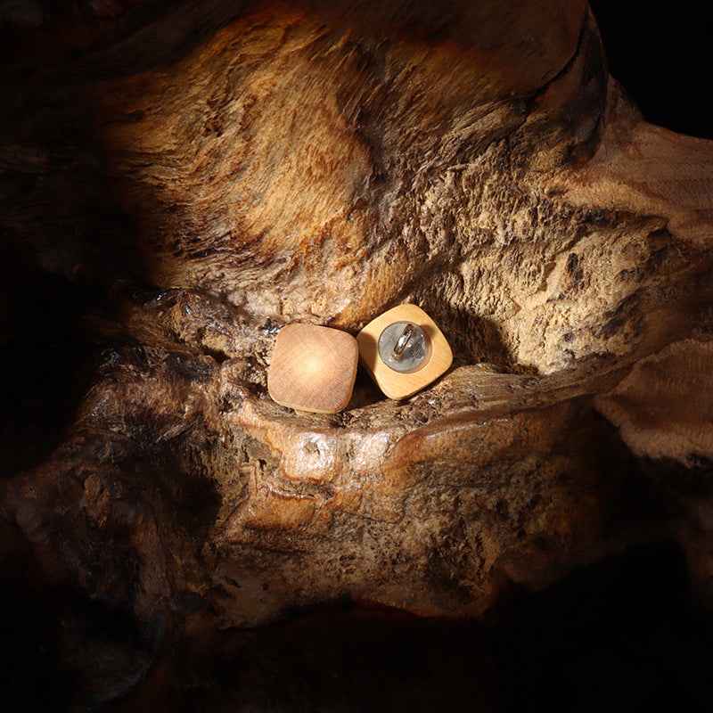 11.5mm High-Footed Square Vintage Poplar Wood Buttons for Children's Shirts 40pcs - Lots of Buttons