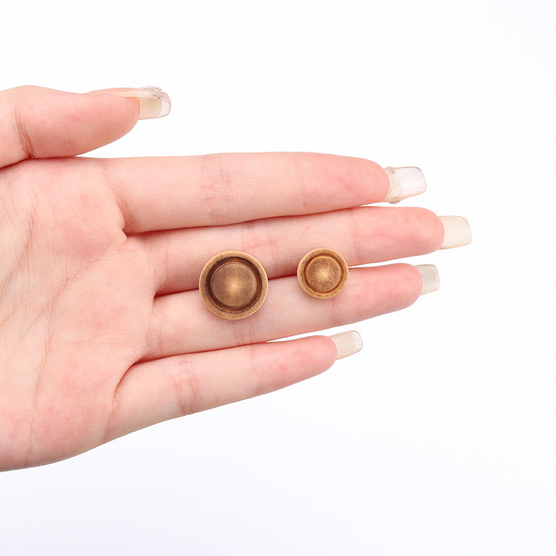10/15mm Round Deep Brown Vintage Poplar Wood Buttons with Shanks for Cardigans 30pcs