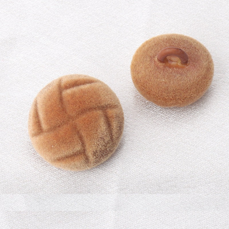 18/21mm Flocked Tortoise Pattern High-Stem Buttons 6pcs