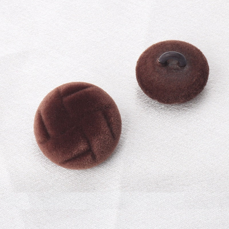 18/21mm Flocked Tortoise Pattern High-Stem Buttons 6pcs