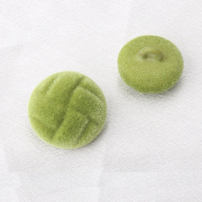 18/21mm Flocked Tortoise Pattern High-Stem Buttons 6pcs