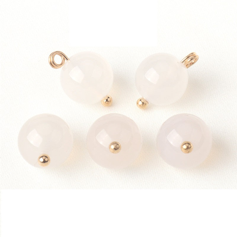 10mm Round Agate Buttons Decorative Buttons for Chinese Tang Suit 30 Pack