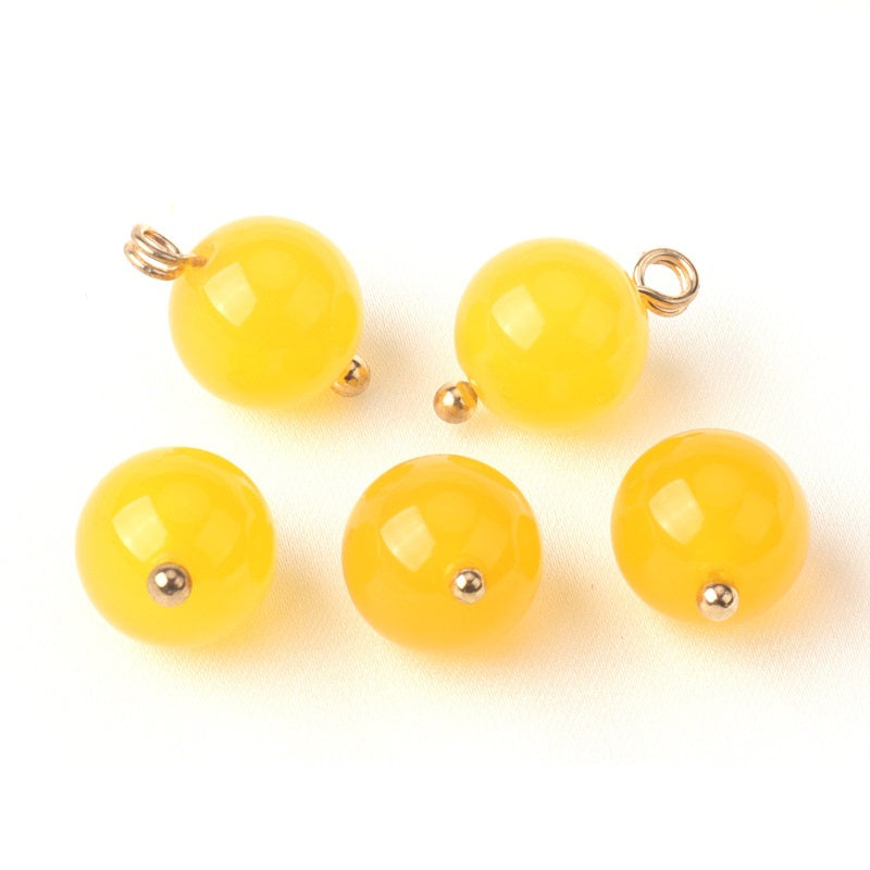 10mm Round Agate Buttons Decorative Buttons for Chinese Tang Suit 30 Pack