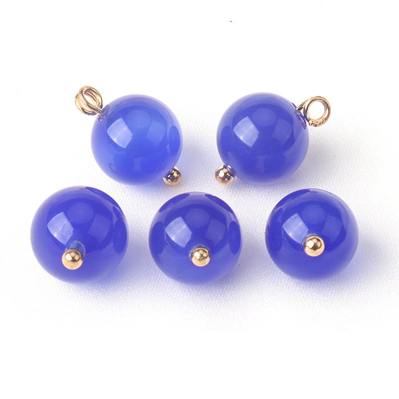 10mm Round Agate Buttons Decorative Buttons for Chinese Tang Suit 30 Pack