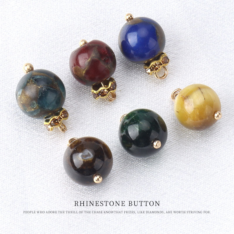 10mm Natural Stone Bead Frog Knot Button for Chinese Retro Silk Clothing