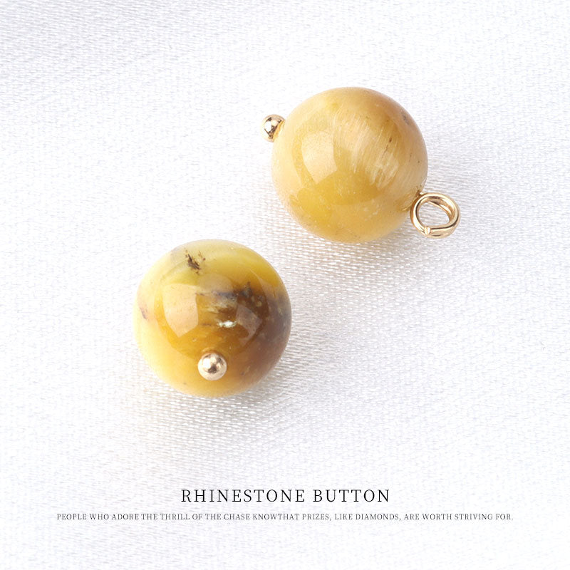 10mm Natural Stone Bead Frog Knot Button for Chinese Retro Silk Clothing
