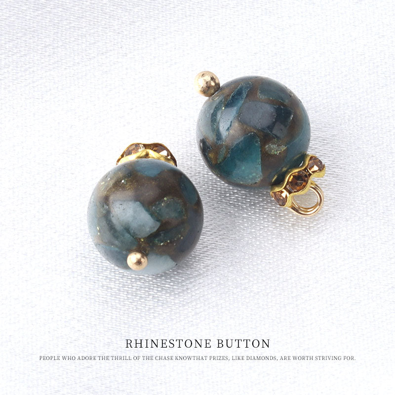 10mm Natural Stone Bead Frog Knot Button for Chinese Retro Silk Clothing