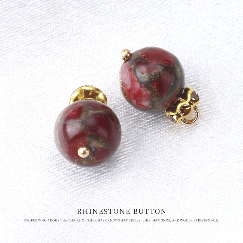 10mm Natural Stone Bead Frog Knot Button for Chinese Retro Silk Clothing