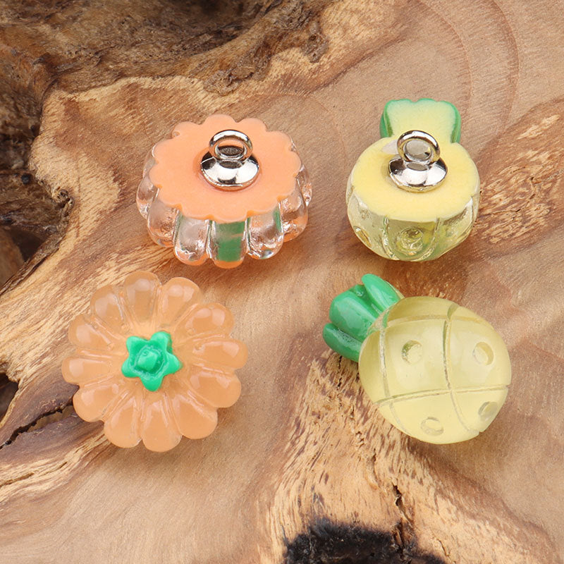 6 Styles Colorful Fruits Vegetables Plastic Buttons for Kids' Clothing 30 Pack - Lots of Buttons
