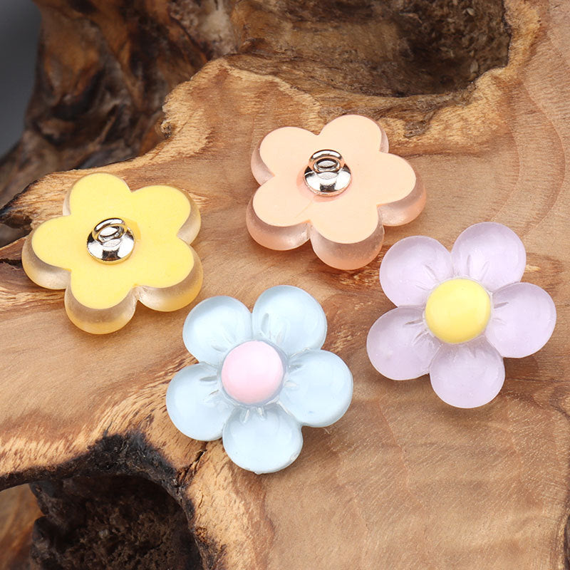 Colorful Plastic Flower Decorative Buttons for Kids' Clothes 25 Pack - Lots of Buttons