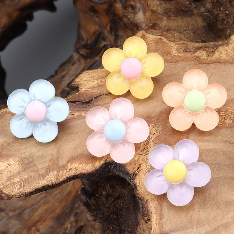Colorful Plastic Flower Decorative Buttons for Kids' Clothes 25 Pack 