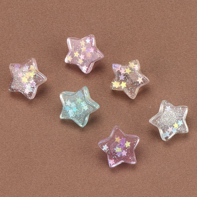 18mm Colorful Star Plastic Buttons with Metal Shank for Babies and Kids' Clothes - Lots of Buttons