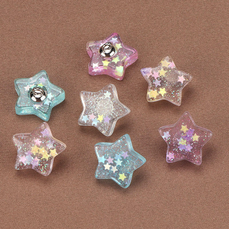 18mm Colorful Star Plastic Buttons with Metal Shank for Babies and Kids' Clothes - Lots of Buttons