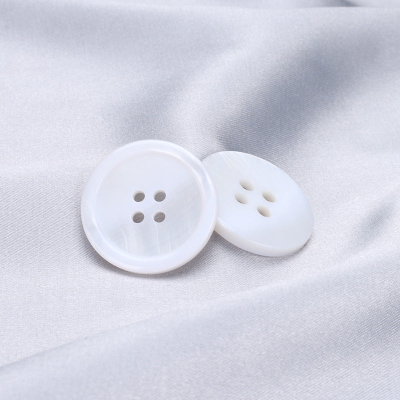 Bottoni in conchiglia bianca per camicie e completi, rotondi, 4 fori, 9-25 mm, confezione da 90