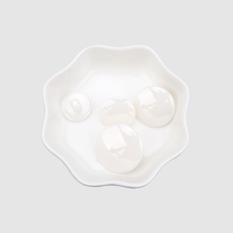 15 - 24mm Bottoni Ceramici Sferici Neri e Bianchi con Passante 6pz