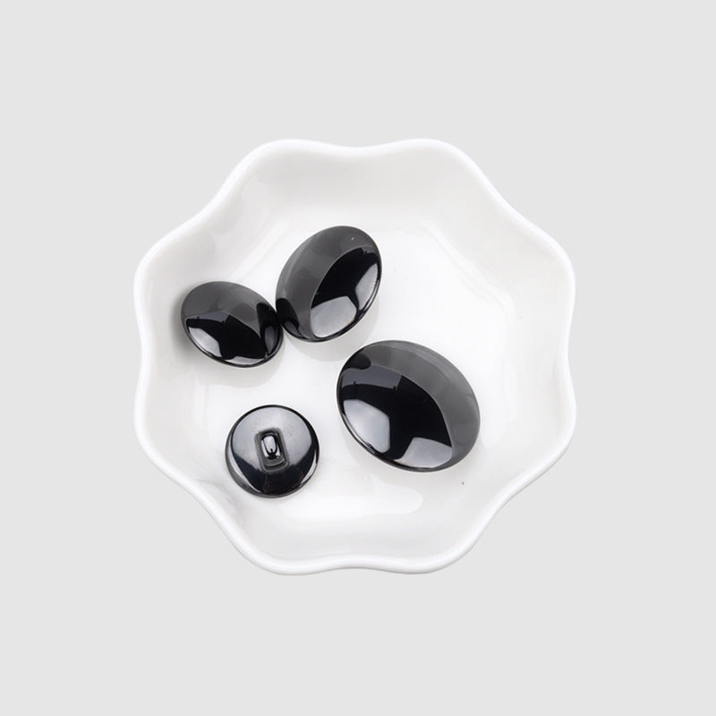15 - 24mm Bottoni Ceramici Sferici Neri e Bianchi con Passante 6pz