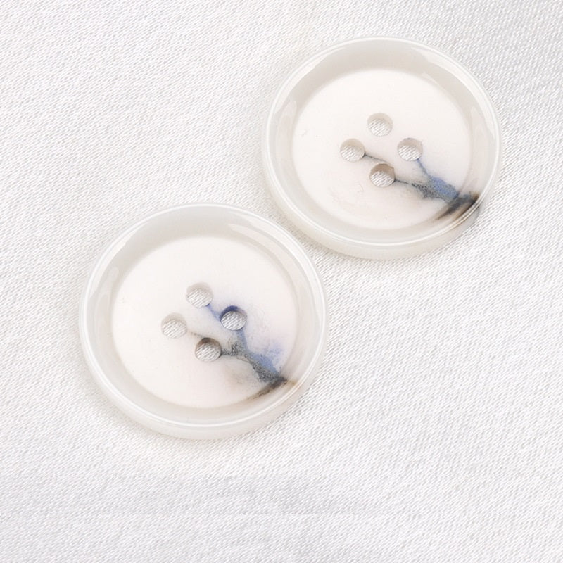 15-23mm Ink Blue Round Four Hole Ceramic Buttons for Coats 5pcs