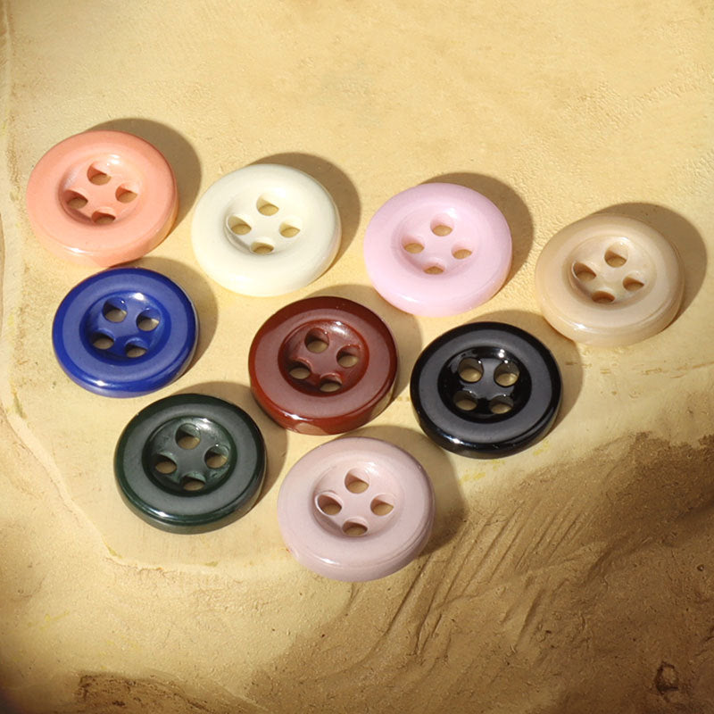 11mm Four Hole Ceramic Buttons for Men's and Women's Shirts 45 Pack - Lots of Buttons