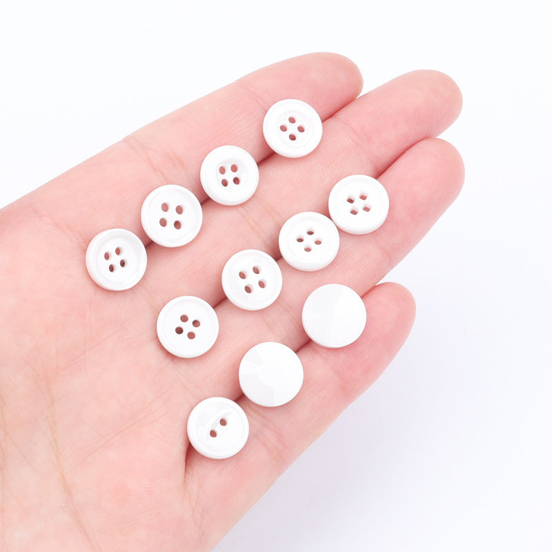 11.5mm White Ceramic Buttons for Men's and Women's Shirts 55 Pack - Lots of Buttons