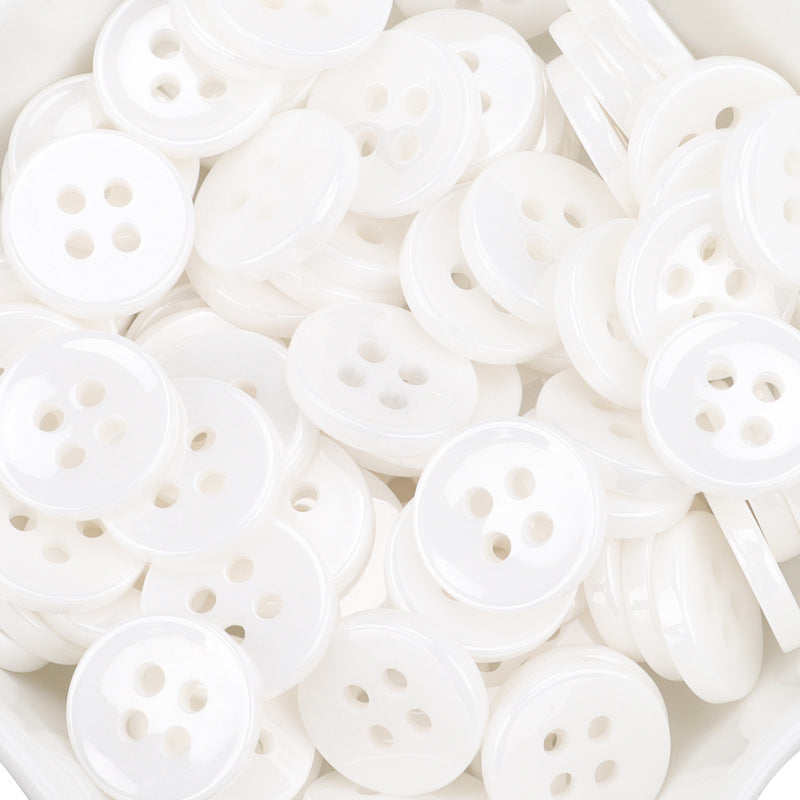 11.5mm White Ceramic Buttons for Men's and Women's Shirts 55 Pack - Lots of Buttons