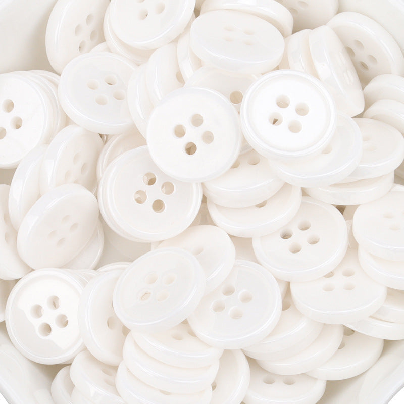 11.5mm White Ceramic Buttons for Men's and Women's Shirts 55 Pack - Lots of Buttons