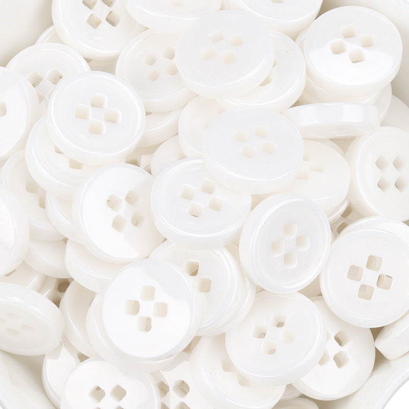 11.5mm White Ceramic Buttons for Men's and Women's Shirts 55 Pack - Lots of Buttons