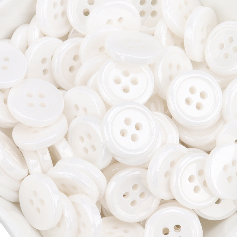 11.5mm White Ceramic Buttons for Men's and Women's Shirts 55 Pack - Lots of Buttons