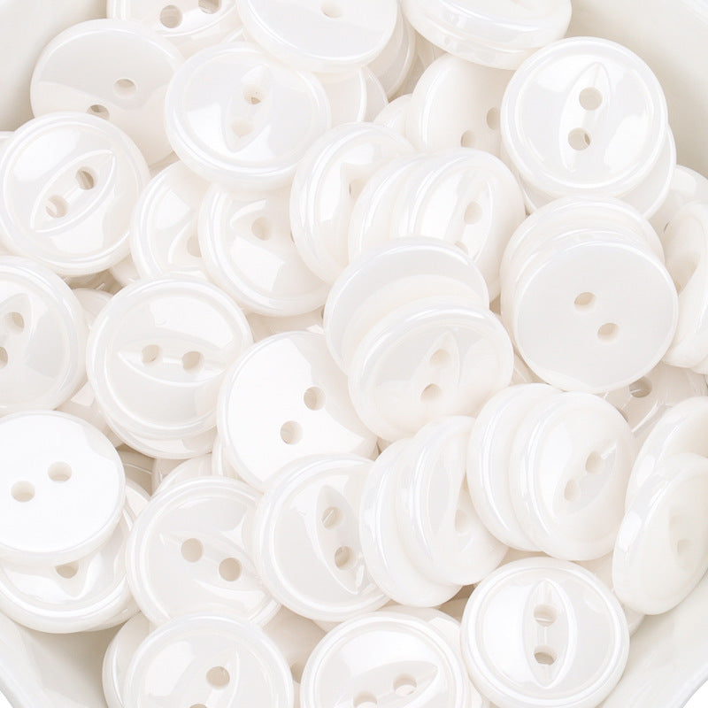 11.5mm White Ceramic Buttons for Men's and Women's Shirts 55 Pack - Lots of Buttons