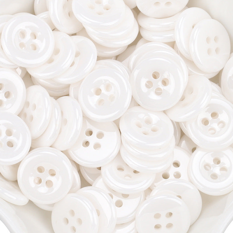 11.5mm White Ceramic Buttons for Men's and Women's Shirts 55 Pack - Lots of Buttons