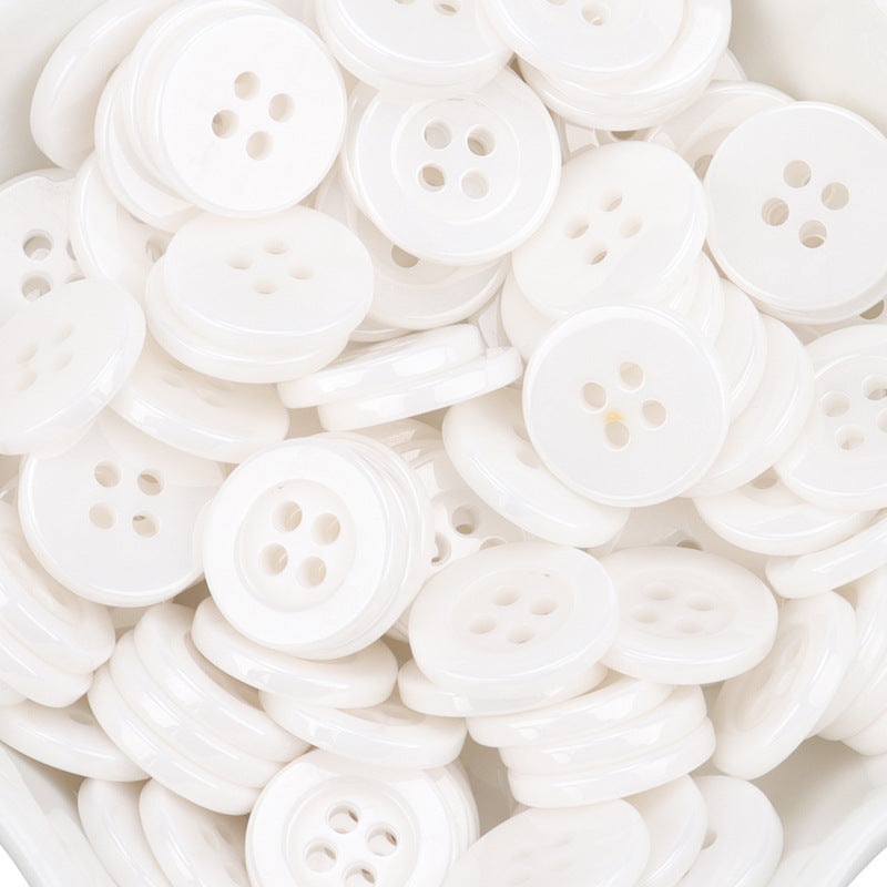 11.5mm White Ceramic Buttons for Men's and Women's Shirts 55 Pack - Lots of Buttons
