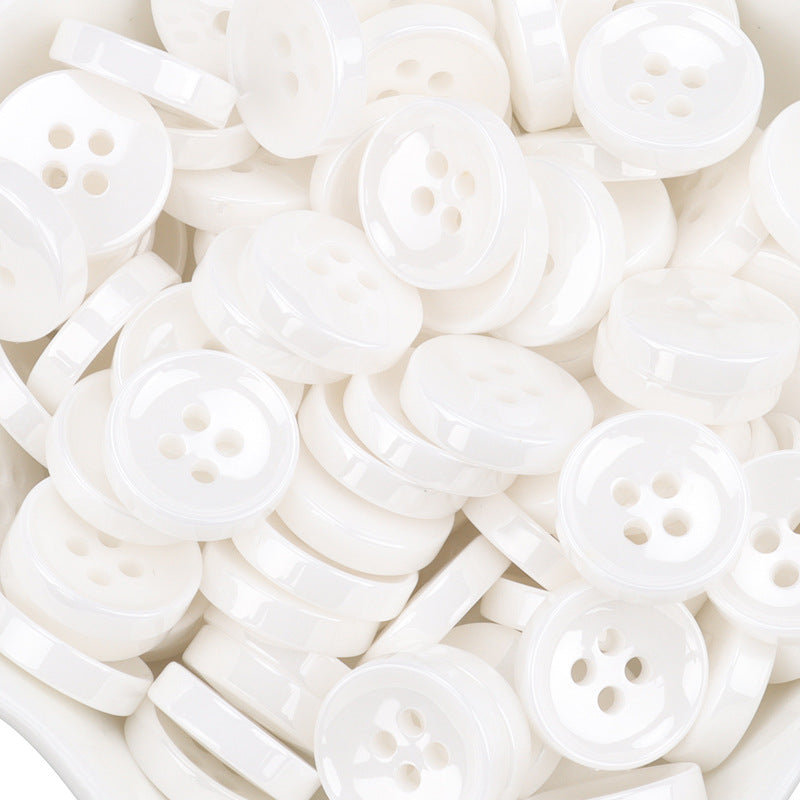 11.5mm White Ceramic Buttons for Men's and Women's Shirts 55 Pack - Lots of Buttons