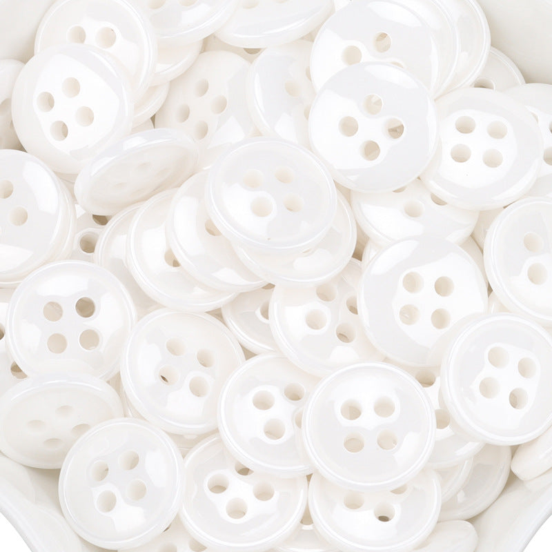 11.5mm White Ceramic Buttons for Men's and Women's Shirts 55 Pack - Lots of Buttons