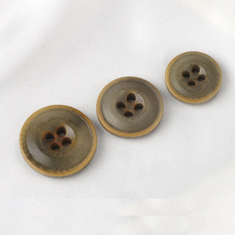 15-20mm Runde 4-Loch Militärgrün Natürliche Palmnussknöpfe für Freizeit-Hosen 20 Stück