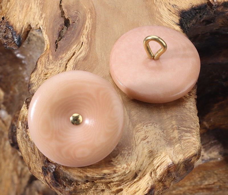 Botones Corozo Beige Negro Marrón Rosa de 11.5-20mm con Patillas de Cobre para Suéteres Camisas 12pcs