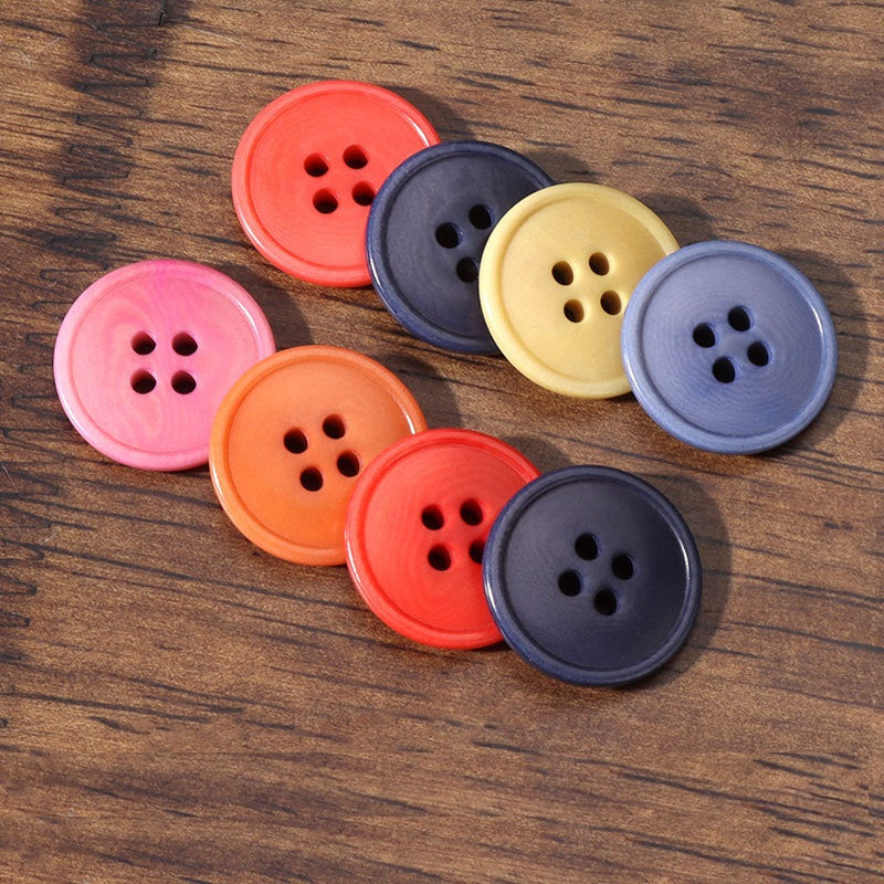 20mm Runde 4 Loch Hellrosa Blau Beige Natur Corozo Tagua Nuss Knöpfe 20PCS
