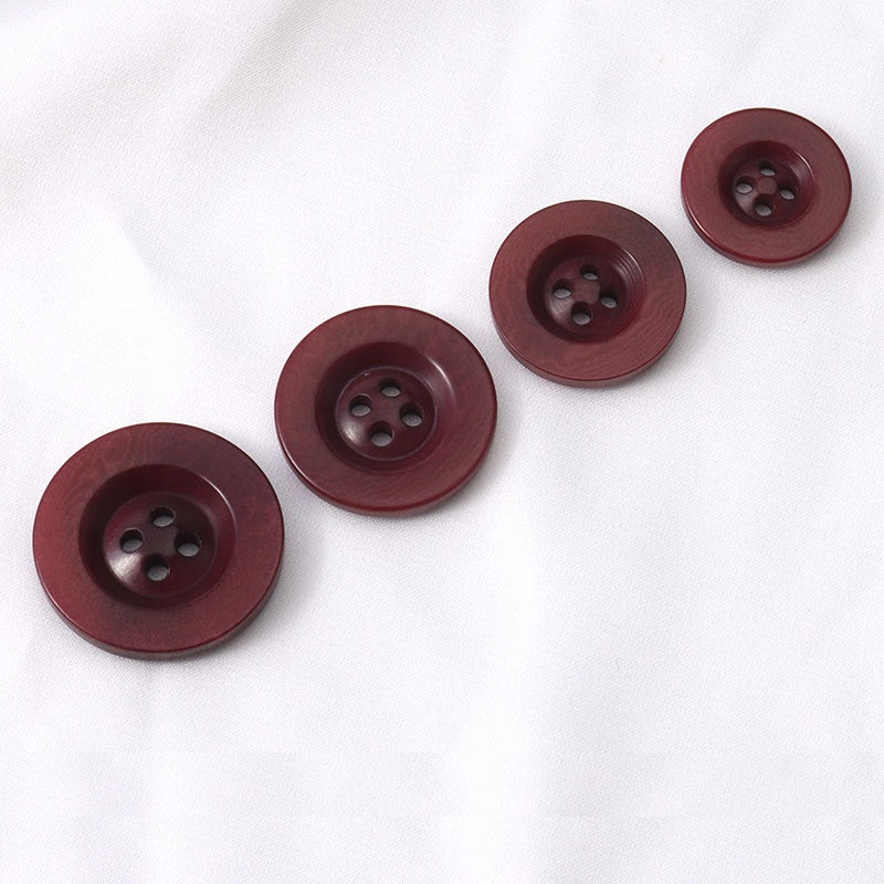 18-25mm Runde Breite Kante 4-Loch Vintage Weinrot Corozo Knöpfe