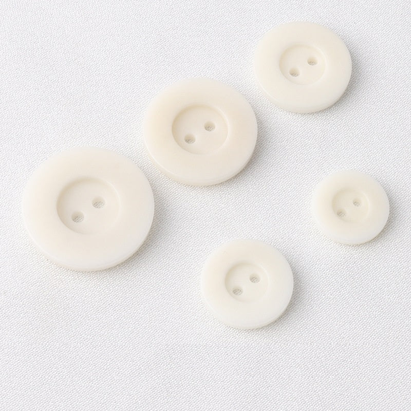 15-25mm Weiße Runde Breite Kante 2-Loch Klassische Corozo Tagua Nuss Knöpfe für Anzüge