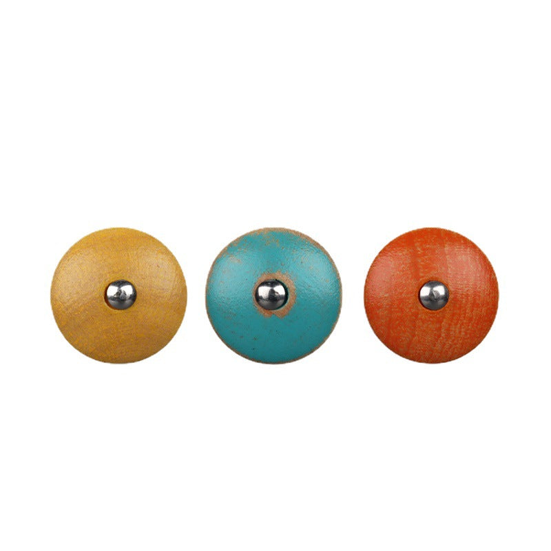 11.5mm Round Colored Natural Wood Buttons with Metal Shanks for Shirts 20pcs