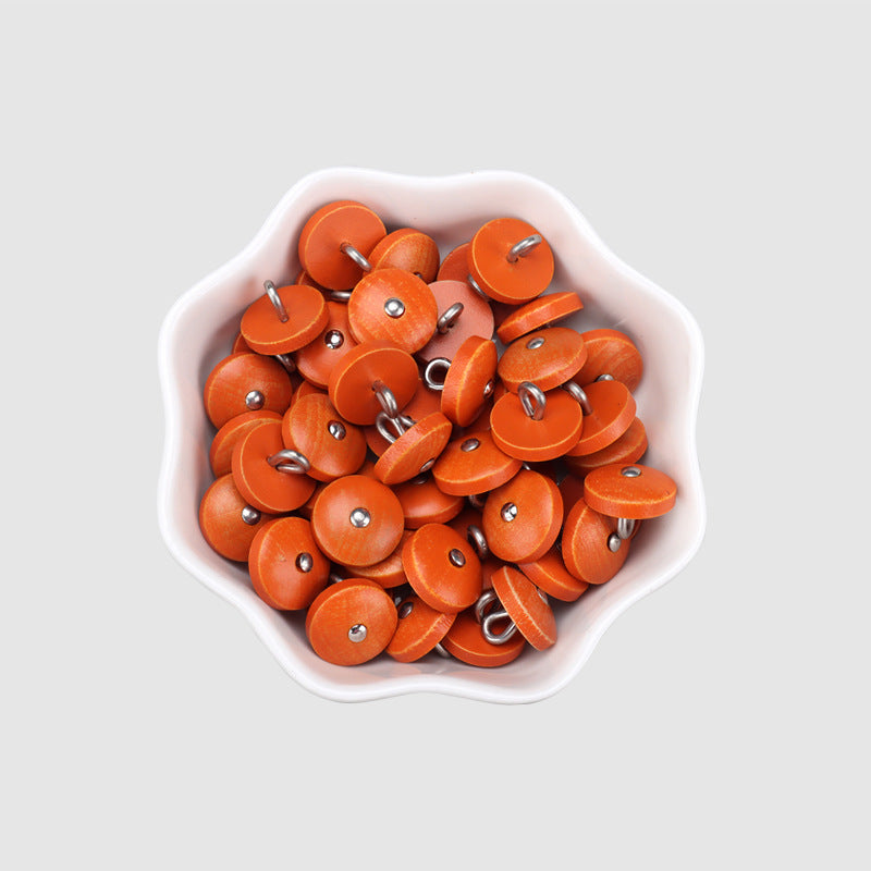 11.5mm Round Colored Natural Wood Buttons with Metal Shanks for Shirts 20pcs