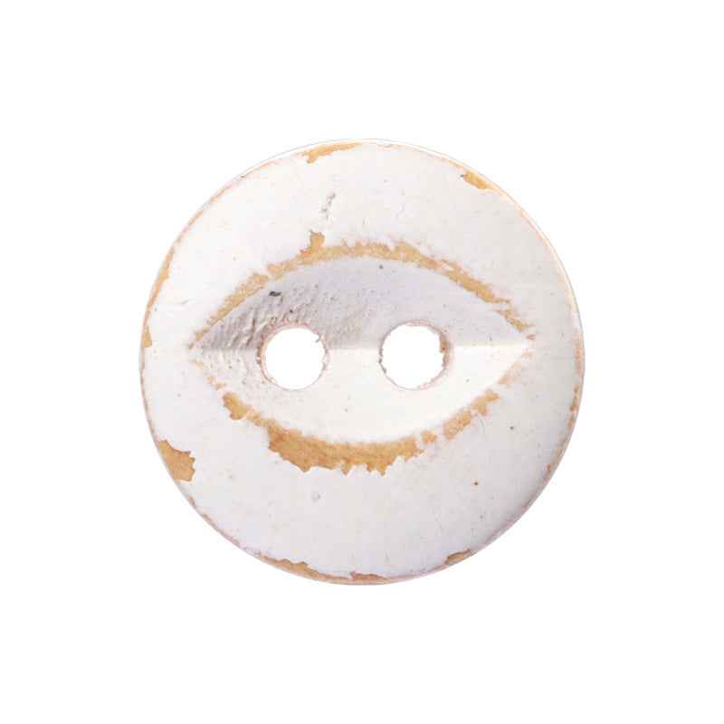 11.5mm Round 2-Hole White-Painted Fish-Eye Buttons for Children's Handmade Crafts 40PCS - Lots of Buttons