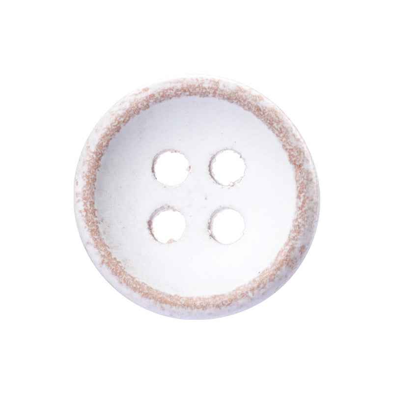 11.5mm Round 4-Hole White-Painted Wood Buttons for Children's Shirts Cardigans 40PCS - Lots of Buttons