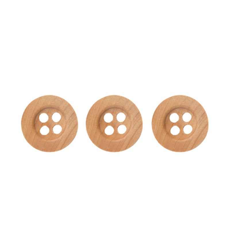 11.5mm Round 4 Hole Natural Poplar Wood Buttons for Children's Handmade Crafts 100PCS - Lots of Buttons