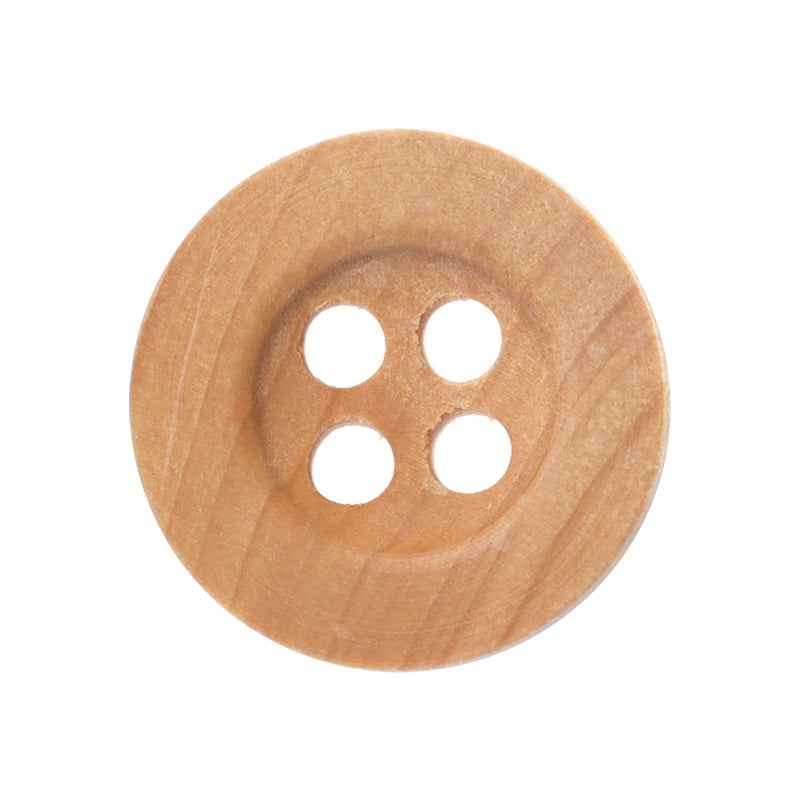 11.5mm Round 4 Hole Natural Poplar Wood Buttons for Children's Handmade Crafts 100PCS - Lots of Buttons