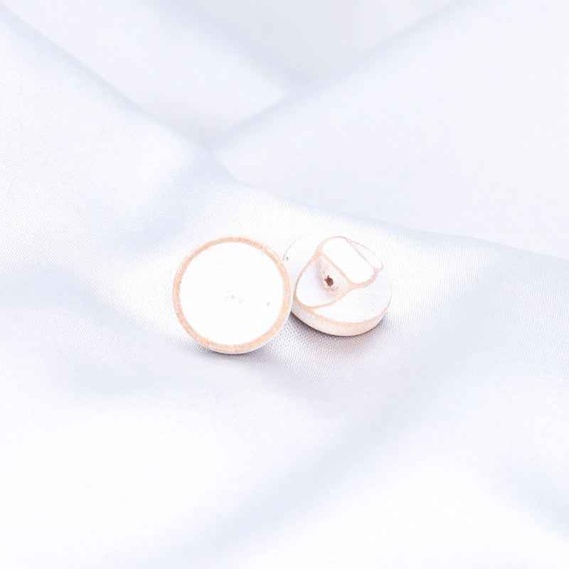11.5mm Round Blue White Painted Distressed Shank Wood Buttons for Children's Sweaters Cardigans 40pcs - Lots of Buttons
