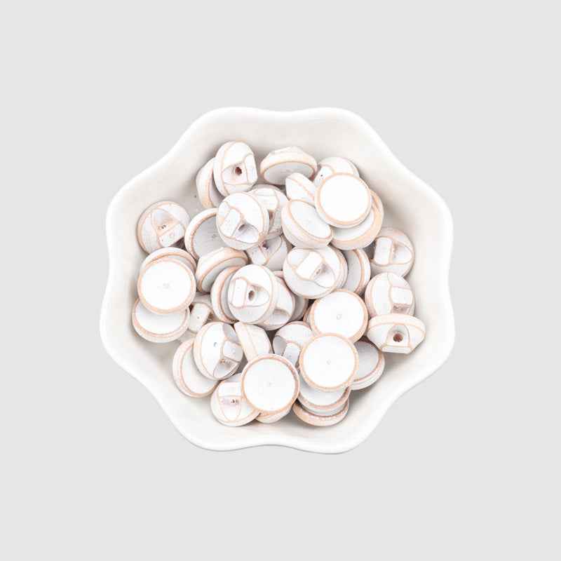 11.5mm Round Blue White Painted Distressed Shank Wood Buttons for Children's Sweaters Cardigans 40pcs - Lots of Buttons