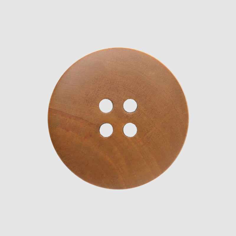 Bottoni in legno di pioppo tinti a 4 fori con bordi arrotondati per camicie e maglioni vintage