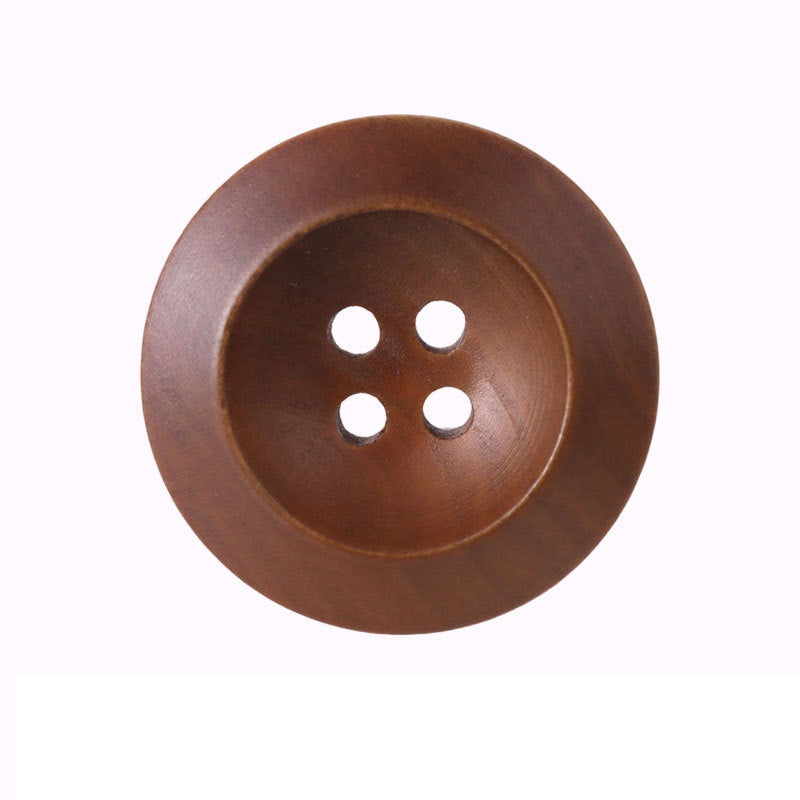 Bottoni in legno di poplar verniciati rotondi vintage a 4 fori da 20/25mm per cappotti di abbigliamento