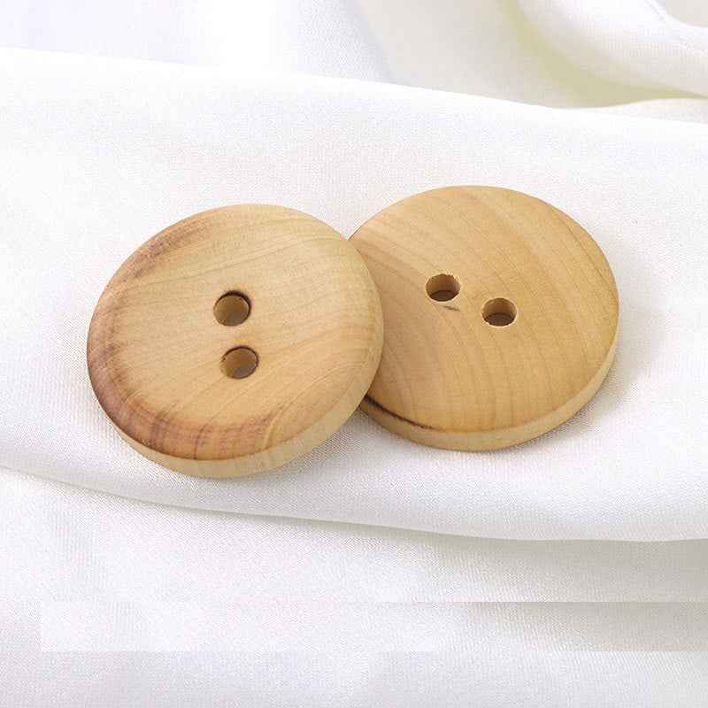 11.5-25mm Fire-burned Boxwood Round 2-Hole Buttons for Children's Clothing - Lots of Buttons