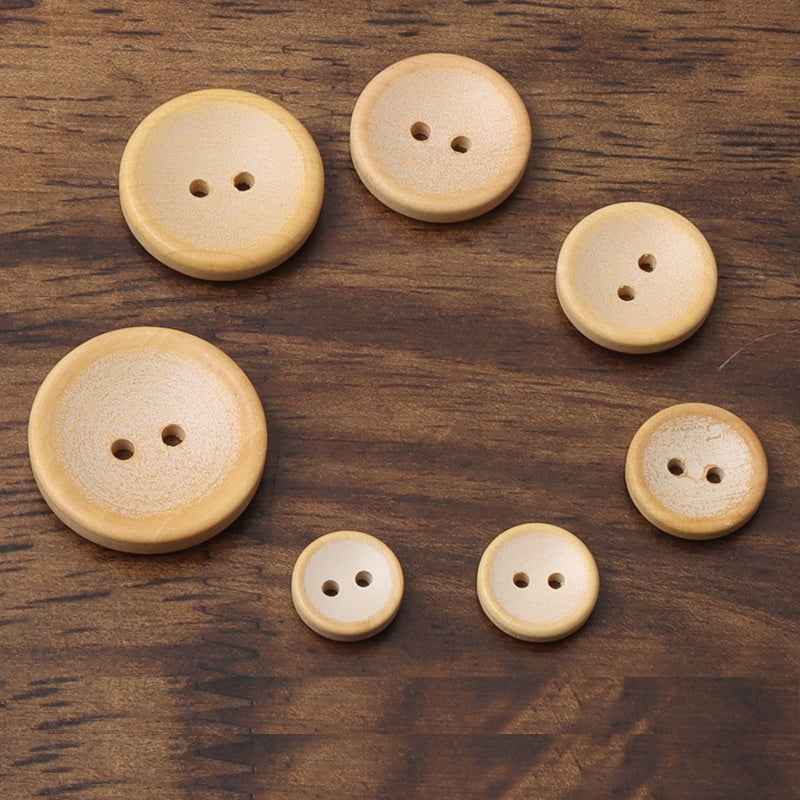 Two-Hole Bowl-Shaped Wood Buttons for Children's Outerwear Shirts Cardigans - Lots of Buttons